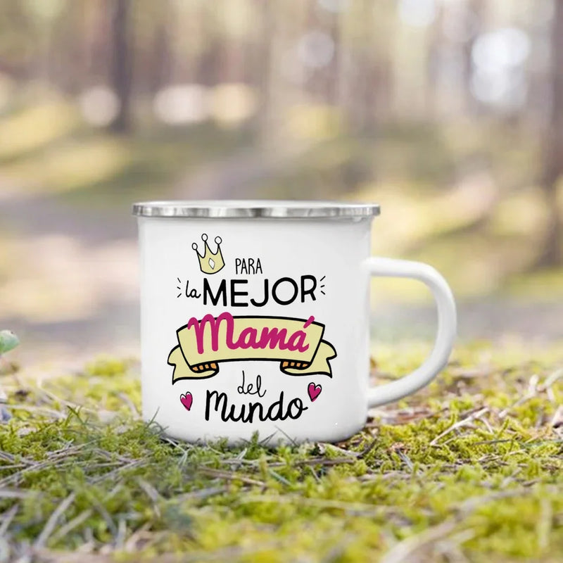 Mug de Camping en Émail « Meilleurs Parents »