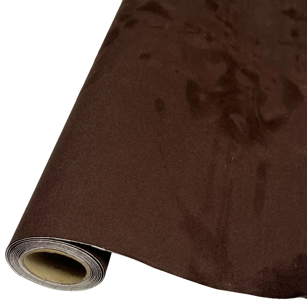 Roll of brown suede fabric for DIY car interior and home decor