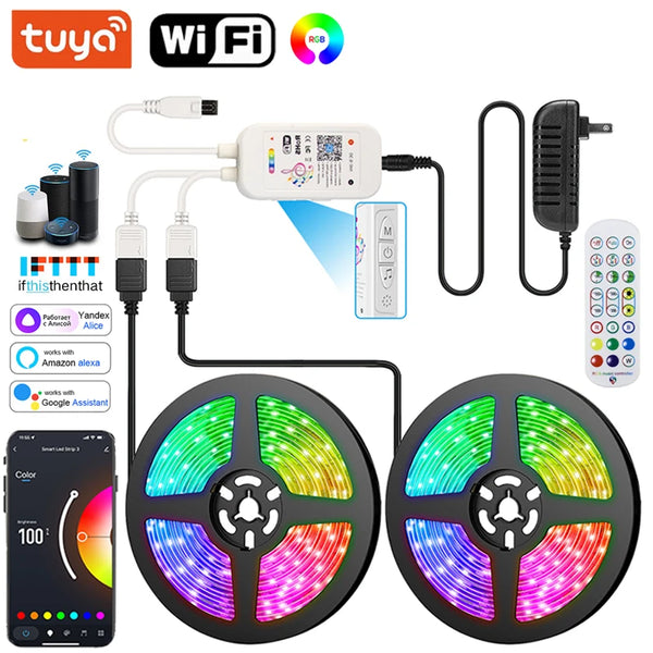 شريط LED RGB ذكي يعمل بتقنية WiFi مع مزامنة الموسيقى