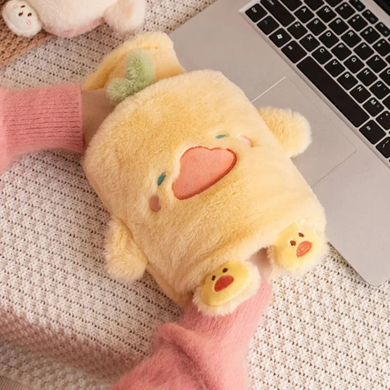 Adorable Plush Hot Water Bottle with Cozy Animal Cover