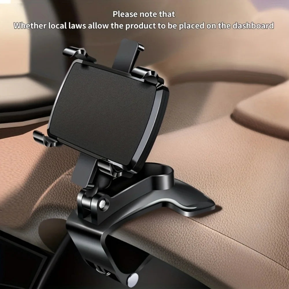 360° Rotating Car Phone Mount with Dashboard Clip