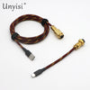 Handcrafted Coiled USB-A to Type-C Cable for Mechanical Keyboards