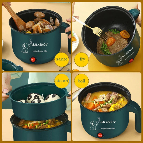 Compact 1.8L Electric Hot Pot with Non-Stick Pot