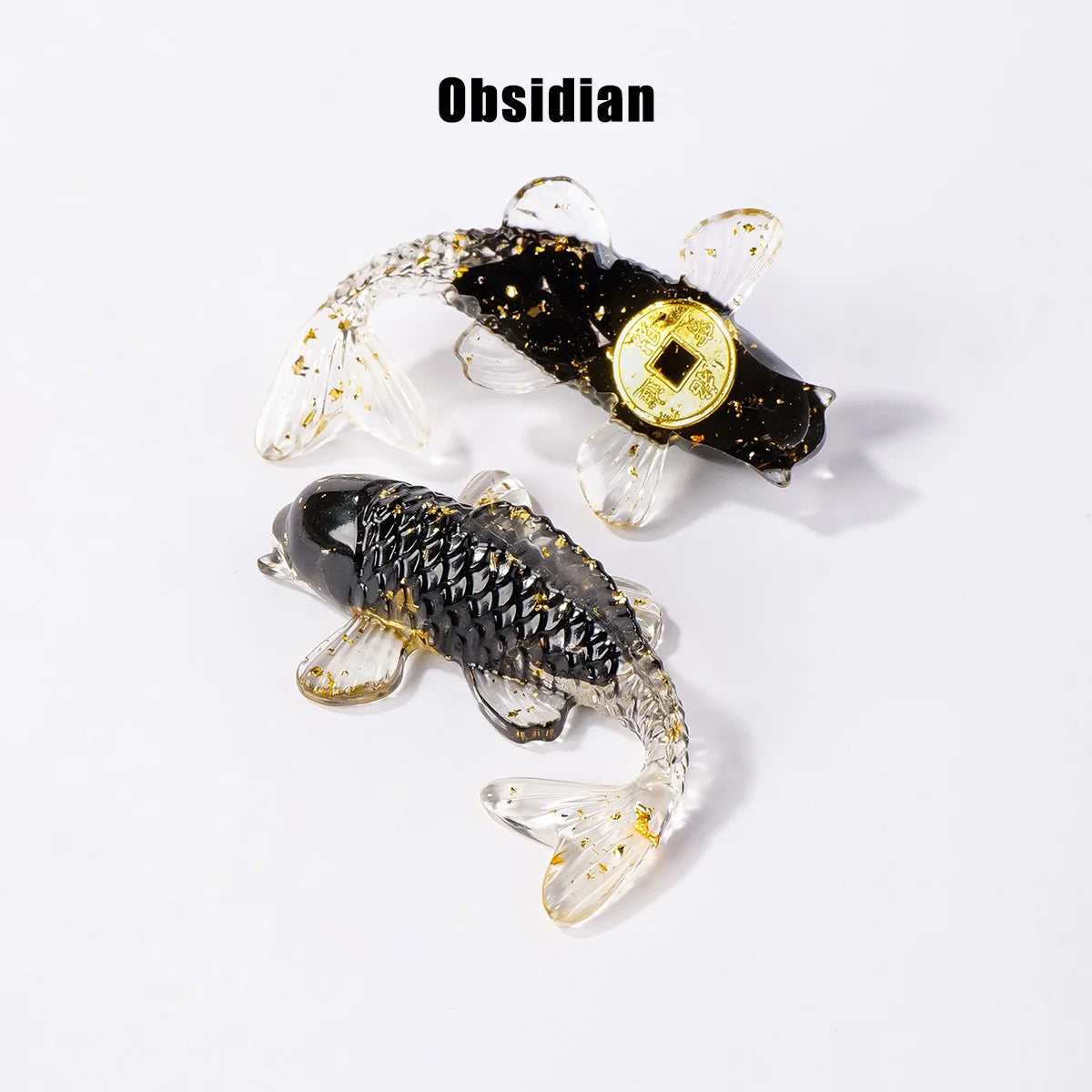 Natural Crystal Goldfish Figurine Feng Shui Decor