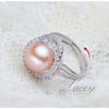 Elegant Freshwater Pearl Ring in Sterling Silver