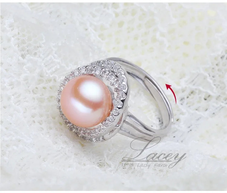 Elegant Freshwater Pearl Ring in Sterling Silver
