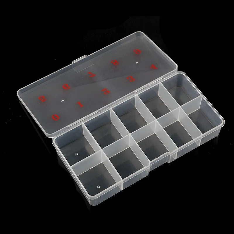 Clear Nail Tip Storage Box with Compartments