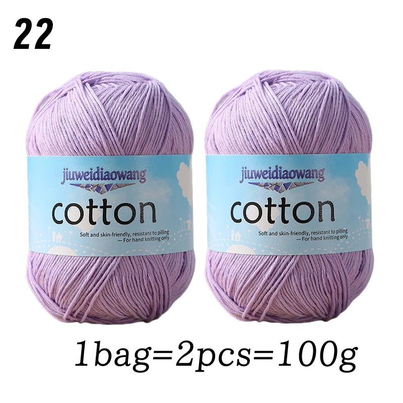 Premium 100% Cotton Yarn – Medium-Fine Weight for All-Season Knitting
