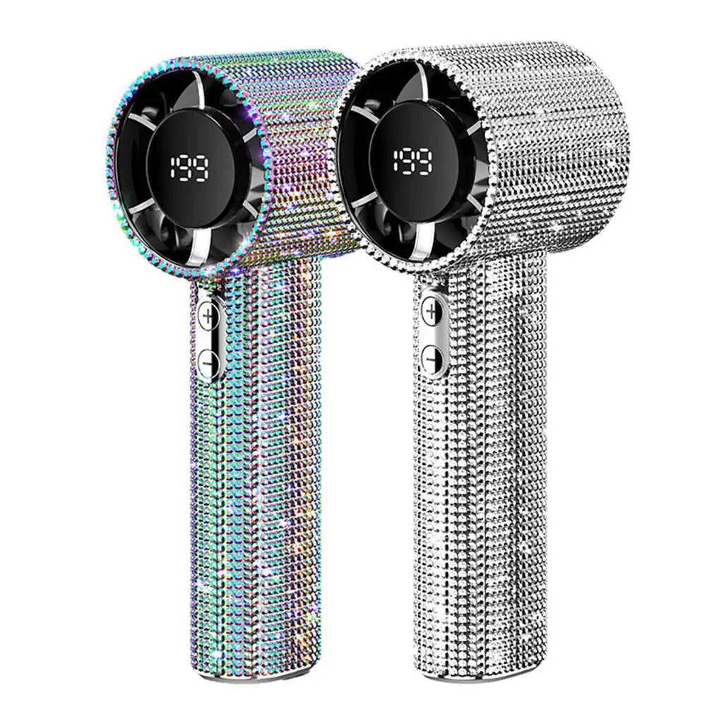 Portable Rechargeable Handheld Fan with Digital Display