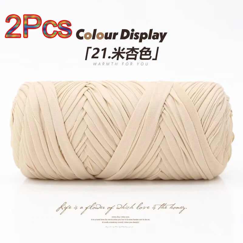 Elastic T-Shirt Yarn for Crochet and Knitting (2-Pack, 50m Each)