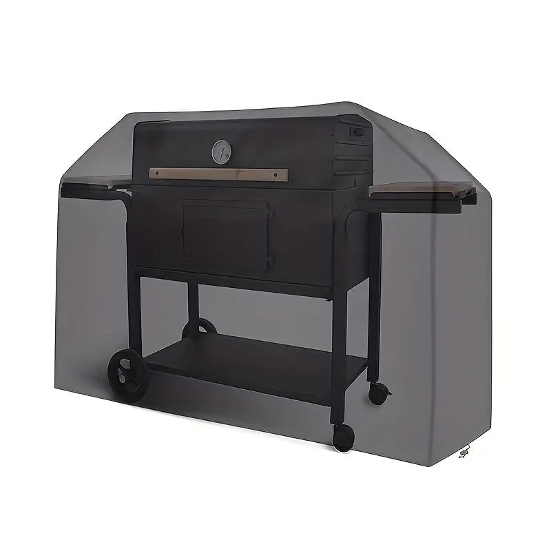 Weatherproof Polyester Grill Cover for Hooded Grills with Side Shelves