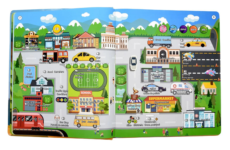 Bilingual Spanish-English Interactive Learning Book for Kids