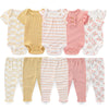 Baby Cotton Bodysuit and Pants Outfit Set (4-Piece)