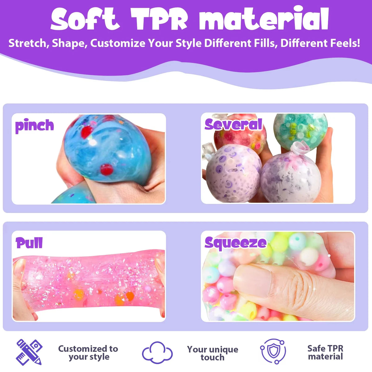 DIY Stress Ball Making Kit with Soft TPR Blanks
