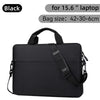 Black waterproof nylon laptop sleeve bag with shoulder strap for 15.6 inch laptops