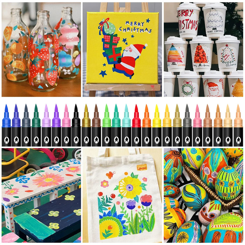 Dual-Tip Acrylic Paint Markers