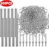 A pile of double head wood nails with various sizes and types shown in a close-up view.