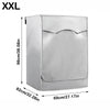 A white waterproof washing machine cover with a roll edge design shown in a rectangular view.