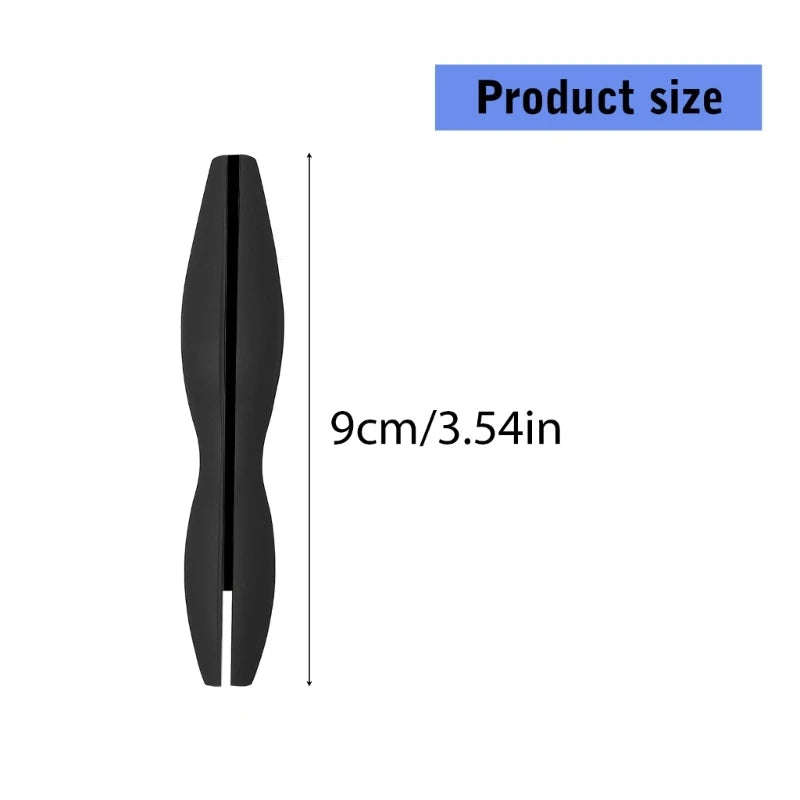 A black soft silicone pen grip sleeve shown vertically with a dimension of 9cm or 3.54 inches.