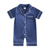 Satin Baby Pajama Jumpsuit with Button-Up Front
