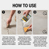 Instructions for using self-leveling concrete crack sealant, showing how to apply the product.