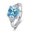925 Sterling Silver Blue Zircon Engagement Rings