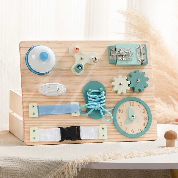 Wooden Montessori Busy Board for Toddlers