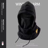 Black winter warm hood accessory for face and neck, suitable for decorating.