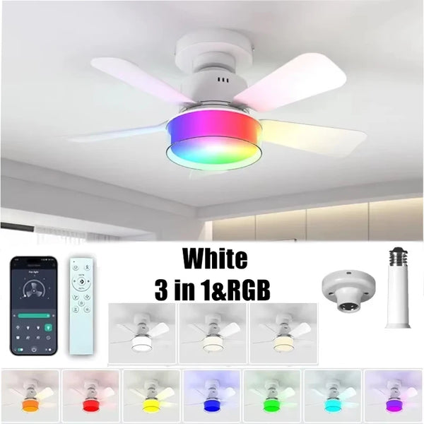 Smart LED Ceiling Fan with RGB Lighting and App Control