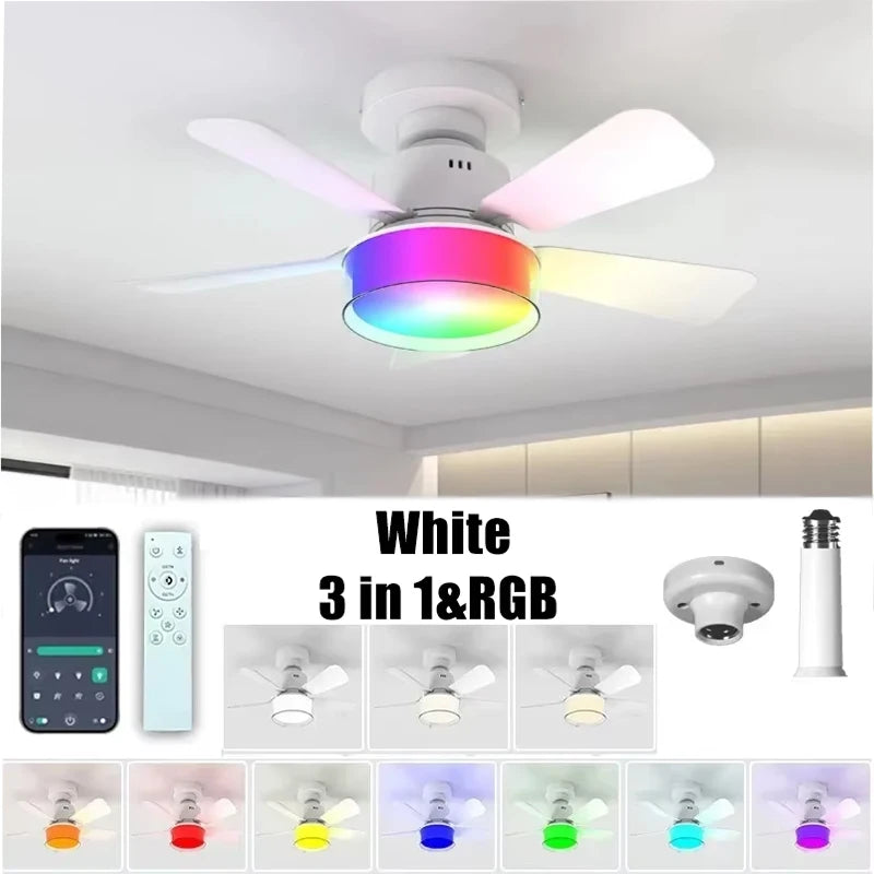 Smart LED Ceiling Fan with RGB Lighting and App Control