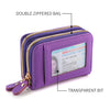 PU Leather Women's Multi-Slot Zipper Wallet Card Holder