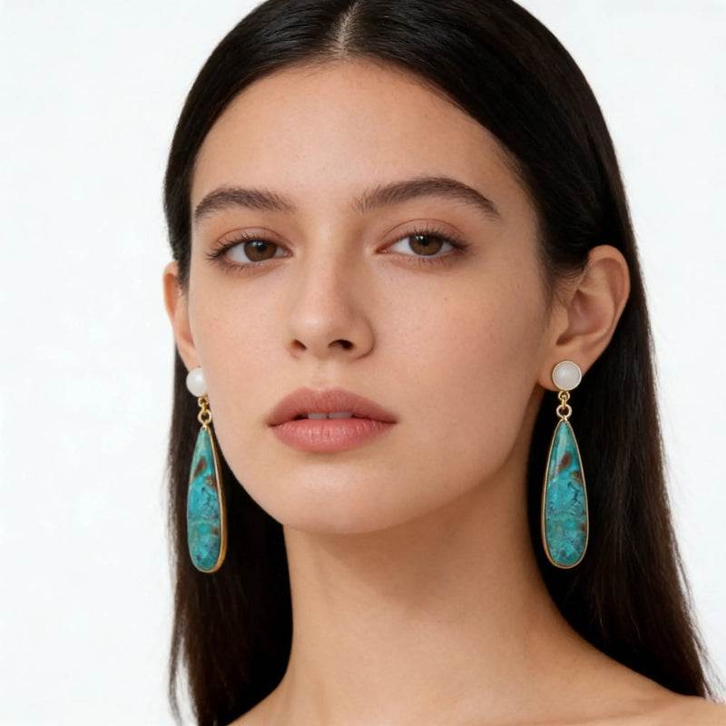Turquoise Teardrop Drop Earrings