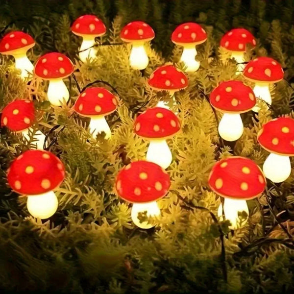 Luz Solar para Jardín con Forma de Hongo y 8 Modos de Iluminación