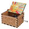 Hand-Cranked Wooden Music Box - 'You Are My Sunshine' Melody