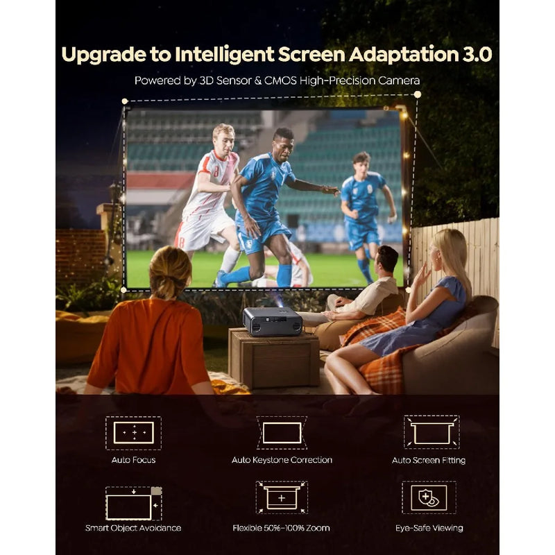 Portable Mini Outdoor Projector with WiFi & Bluetooth