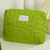 Quilted Floral Cosmetic Bag with Zipper Closure