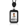 Premium Leather ID Card Holder with Adjustable Lanyard