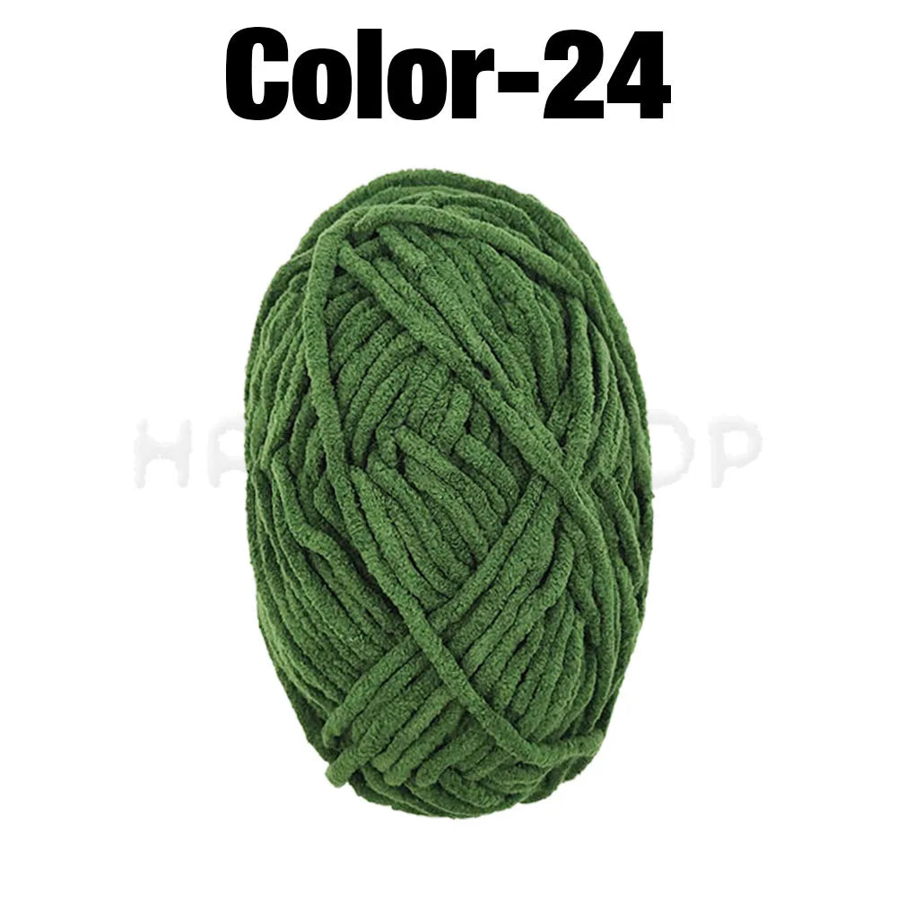 Soft Velvet Chenille Yarn for Knitting and Crochet – 2 Rolls