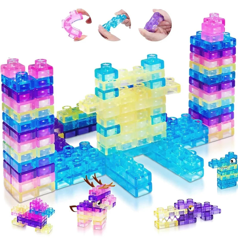 Squishy Jelly Building Blocks – Soft, Stretchy Sensory Toy Set