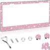 Crystal Rhinestone License Plate Frame with Screw Caps