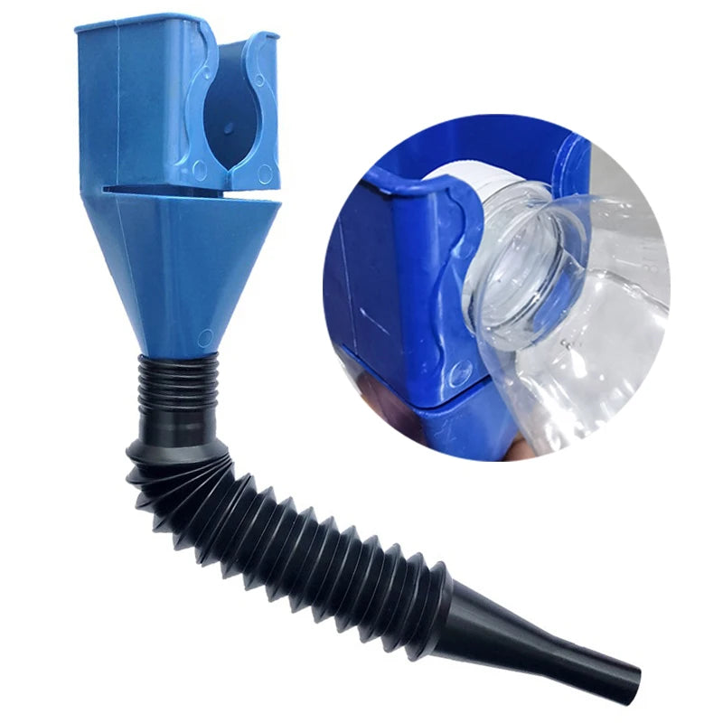 Foldable Car Refueling Funnel with Flexible Hose