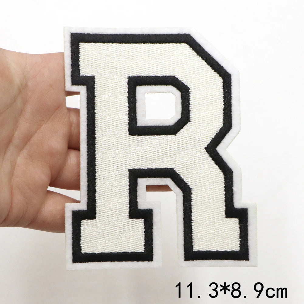 Large White Letter Patch for DIY Clothing Customization