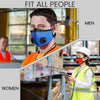 Image showing reusable dust masks for men and women in a warehouse setting.