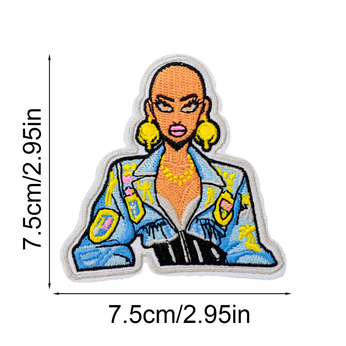 Embroidered Iron-On Patch – Stylish Black Queen Design