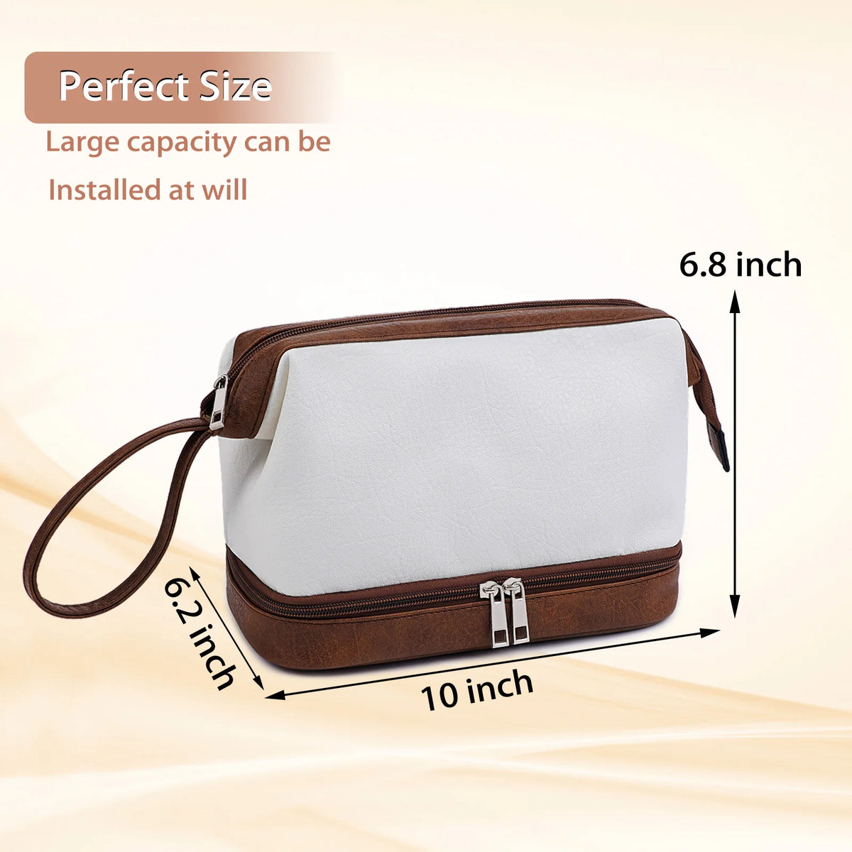 Large-Capacity Waterproof Travel Makeup Bag with Durable PU Leather & Smart Organization