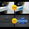 Stickers protecting a car door handle with a protective layer and safety light feature.