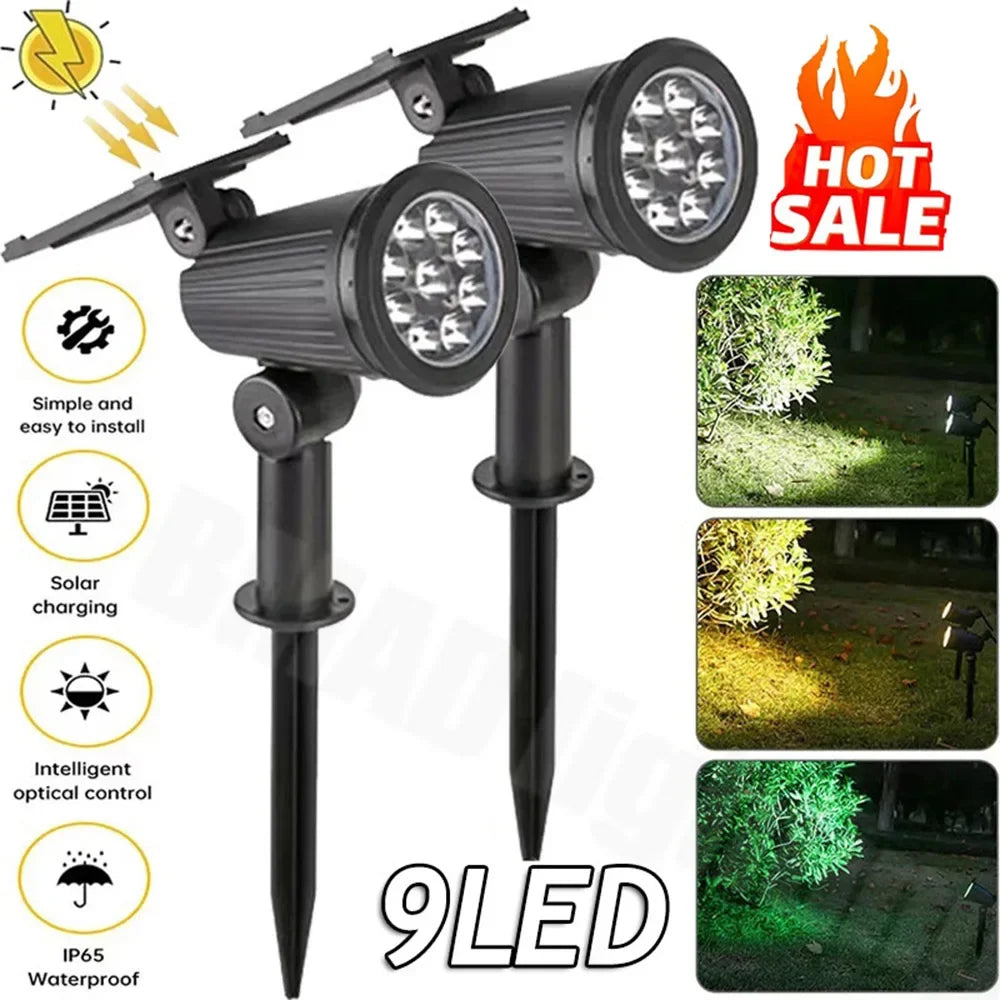 Lampes torches solaires LED durables pour paysage extérieur
