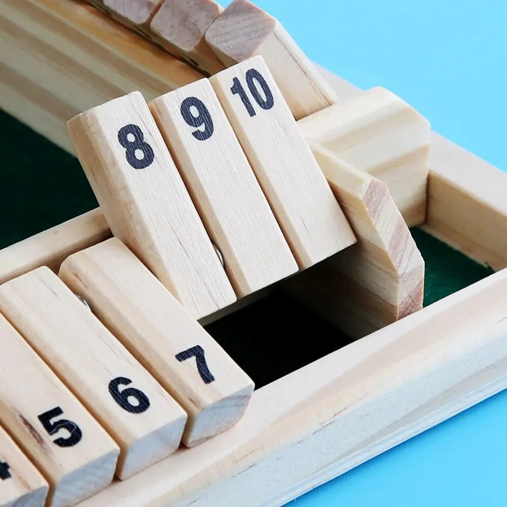 Classic Shut the Box Wooden Dice Game for Family and Friends