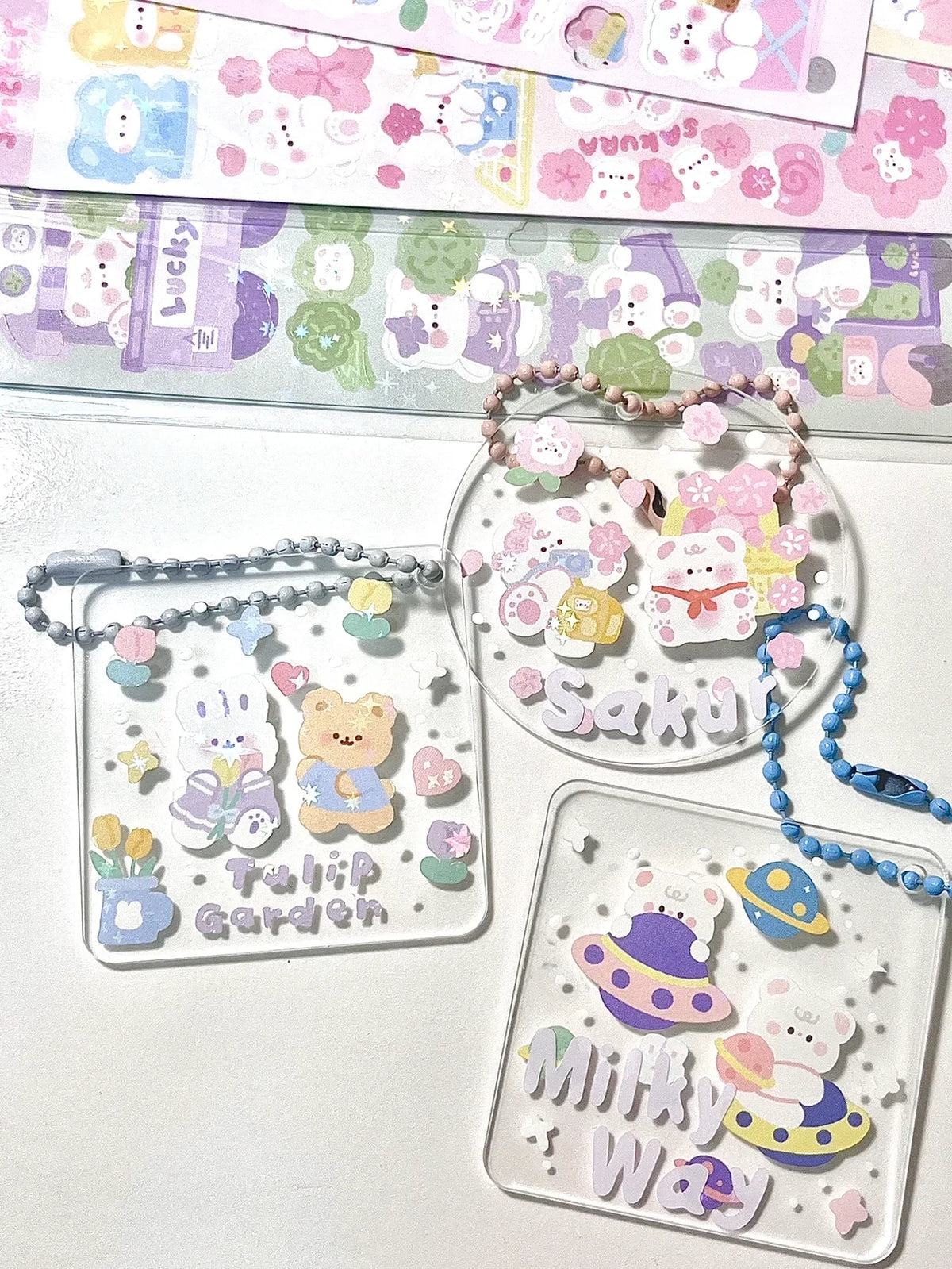 Kawaii Laser Sticker Pack for Scrapbooking and DIY Crafts