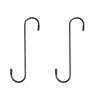 A pair of black S-hook brake caliper hangers for auto repair.